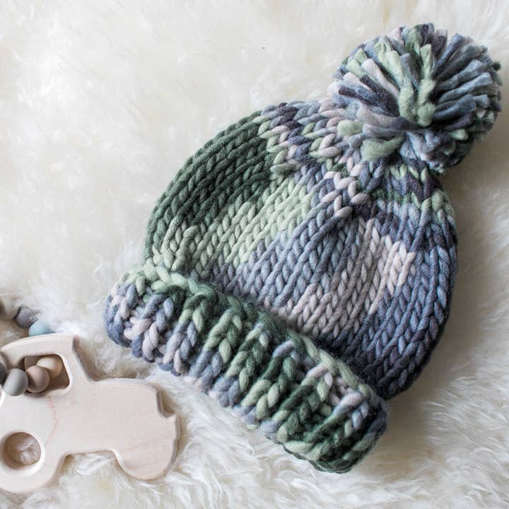 Camo Army Green Knit Beanie Hat - J. Harrison's Kid's Boutique